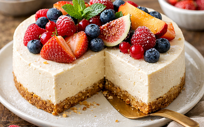 Tofu and Fruit Cheesecake