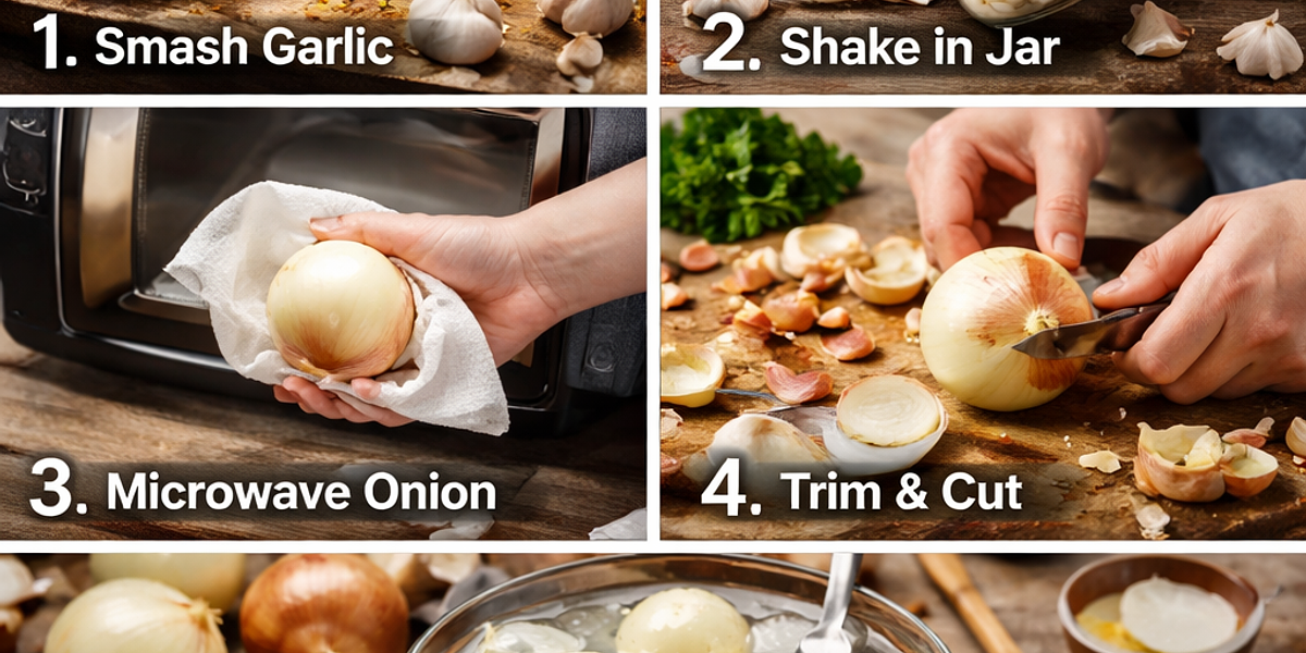 Obieranie czosnku i cebuli: 5 trików kucharzy