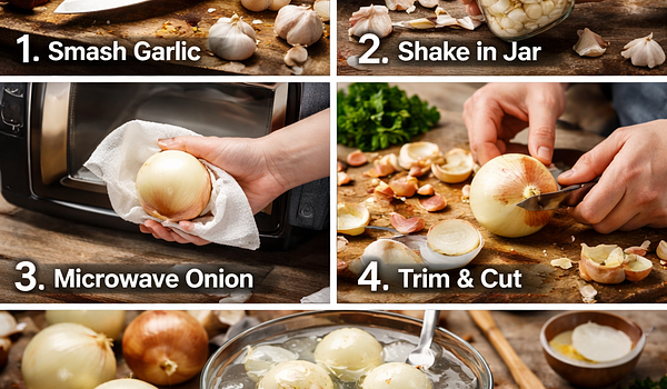 Obieranie czosnku i cebuli: 5 trików kucharzy