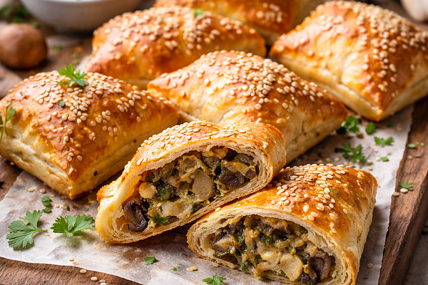 Paszteciki z kapustą kiszoną i borowikami