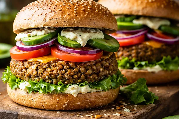 Burgery z soczewicy z awokado