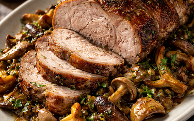 Pork roast with forest mushrooms
