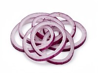 Cebula czerwona, pokrojona w cienkie półplasterki