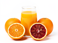 Fresh orange juice (a mix of sweet and blood oranges)