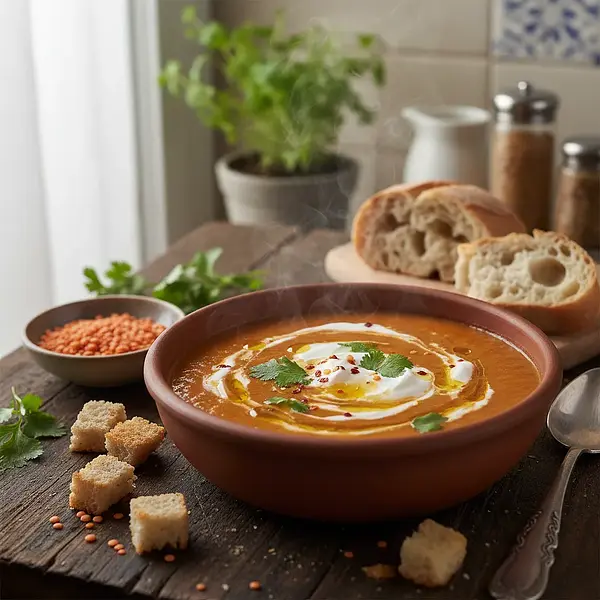 Aksamitna zupa krem z czerwonej soczewicy