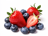 Fresh fruits for decoration (e.g. strawberries, blueberries)