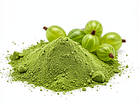 Green gooseberry-flavored gelatin powder