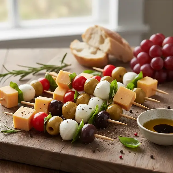 Koreczki z serem i oliwkami