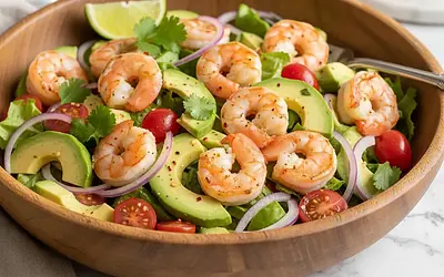 Sałatka z awokado i krewetkami