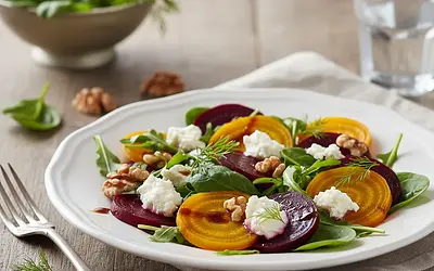 Sałatka z buraczkami i serem kozim