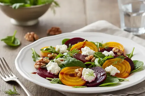 Sałatka z buraczkami i serem kozim