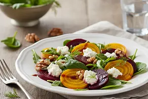 Sałatka z buraczkami i serem kozim