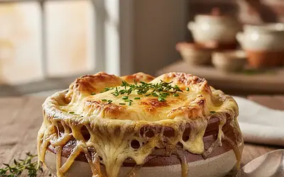 Zupa cebulowa zapiekana z serem