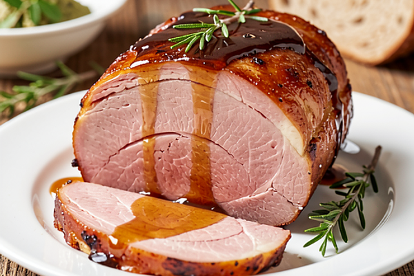 Pieczona szynka w miodowej glazurze