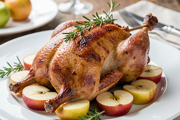 Kaczka pieczona z jabłkami i majerankiem (na Wielkanoc)