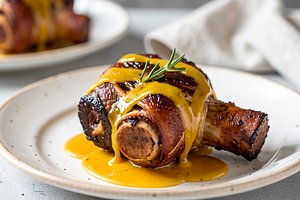 Braised Pork Knuckle in Beer with Honey-Mustard Glaze