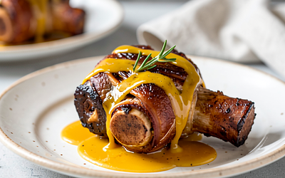 Braised Pork Knuckle in Beer with Honey-Mustard Glaze