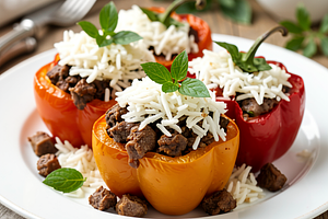 Stuffed Peppers with Rice and Meat (for Easter)