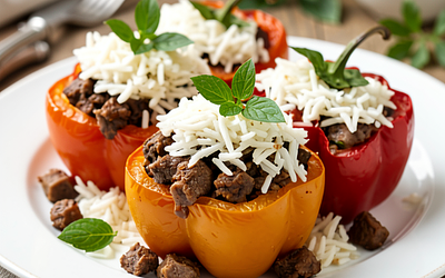 Stuffed Peppers with Rice and Meat (for Easter)