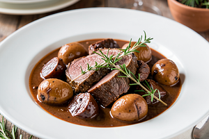 Easter venison stew with juniper and thyme