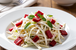 White Cabbage Salad with Horseradish and Rhubarb (Easter Twist)