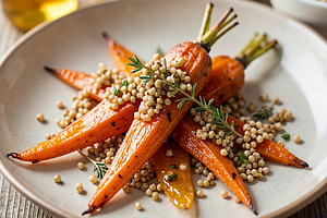 Baked Carrots with Honey, Thyme Gremolata, and Toasted Millet