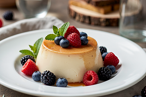 Panna cotta with forest fruits