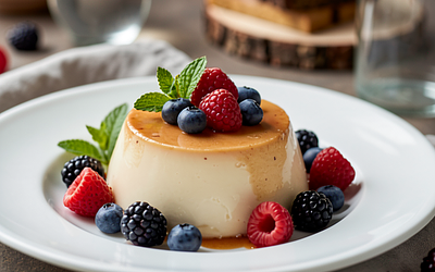 Panna cotta with forest fruits