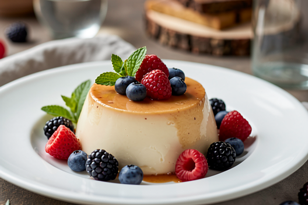 Panna cotta z owocami leśnymi