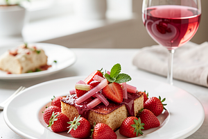 Strawberry-Rhubarb Rosé Wine for Easter