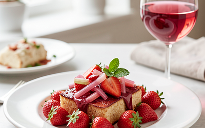 Strawberry-Rhubarb Rosé Wine for Easter