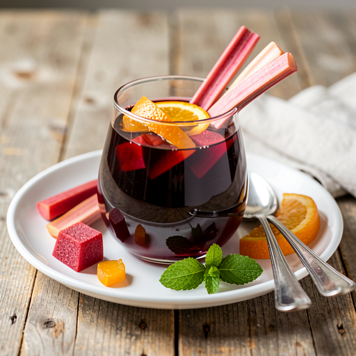 Grzane wino wielkanocne z rabarbarem i pomarańczą