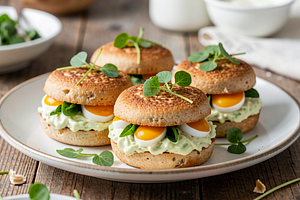 Mini sandwiches with egg paste (Easter version with sorrel)