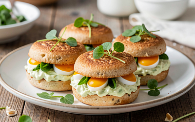Mini sandwiches with egg paste (Easter version with sorrel)