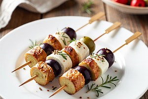 Easter Skewers with Olive and Cheese