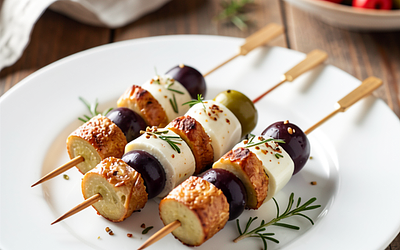 Easter Skewers with Olive and Cheese