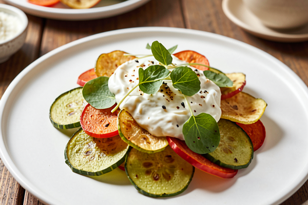 Chipsy warzywne z kremowym dipem szczawiowo-twarogowym