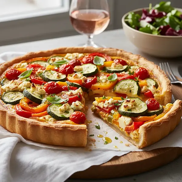 Tarta z warzywami i fetą