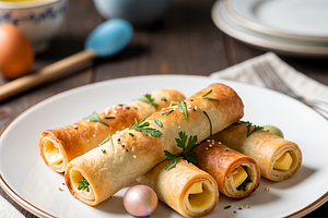 Puff pastry sticks with cheese (Easter twist)