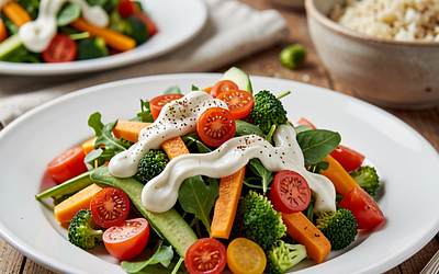 Easter vegetable salad with mayonnaise and a horseradish twist