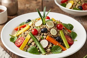 Sałatka z quinoa i wiosennymi warzywami (Wielkanocna)