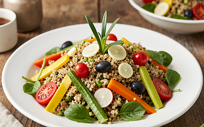 Sałatka z quinoa i wiosennymi warzywami (Wielkanocna)