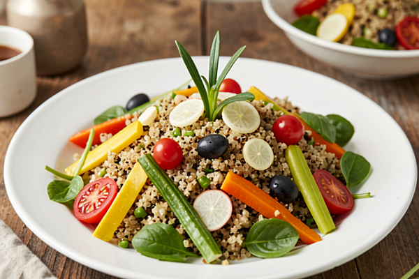 Sałatka z quinoa i wiosennymi warzywami (Wielkanocna)