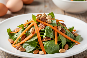Easter salad with carrots and nuts