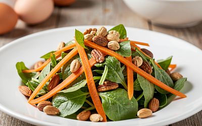 Easter salad with carrots and nuts