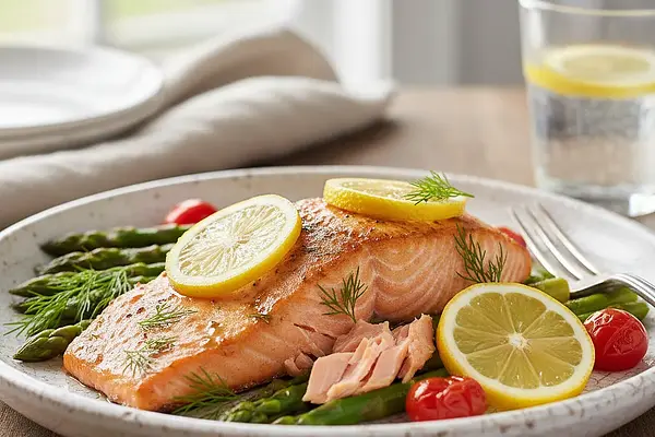 Pieczony łosoś z cytryną i koperkiem