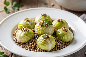 Cabbage Rolls with Young Cabbage and Buckwheat Groats