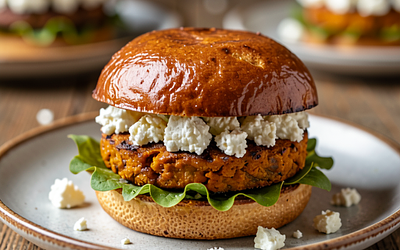 Roasted Pumpkin Burgers with Feta