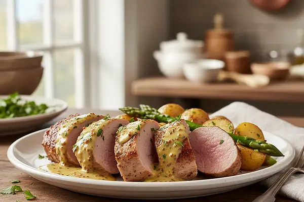 Polędwiczki wieprzowe w sosie musztardowym