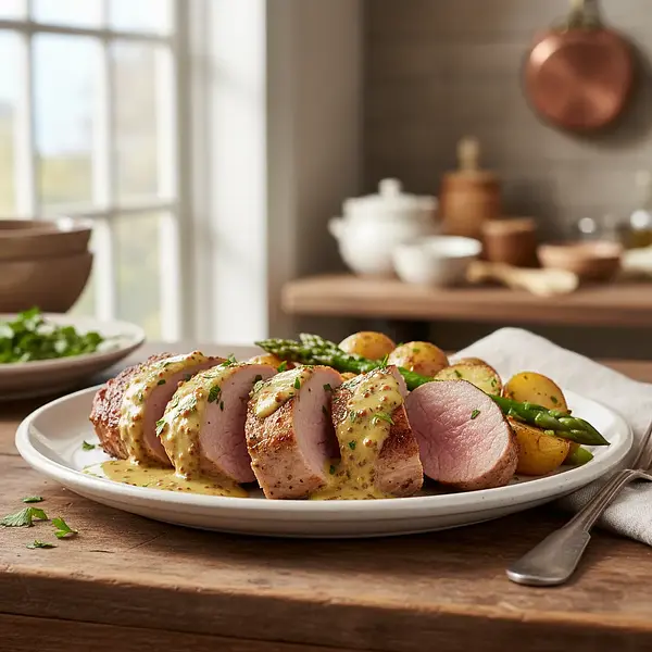 Polędwiczki wieprzowe w sosie musztardowym